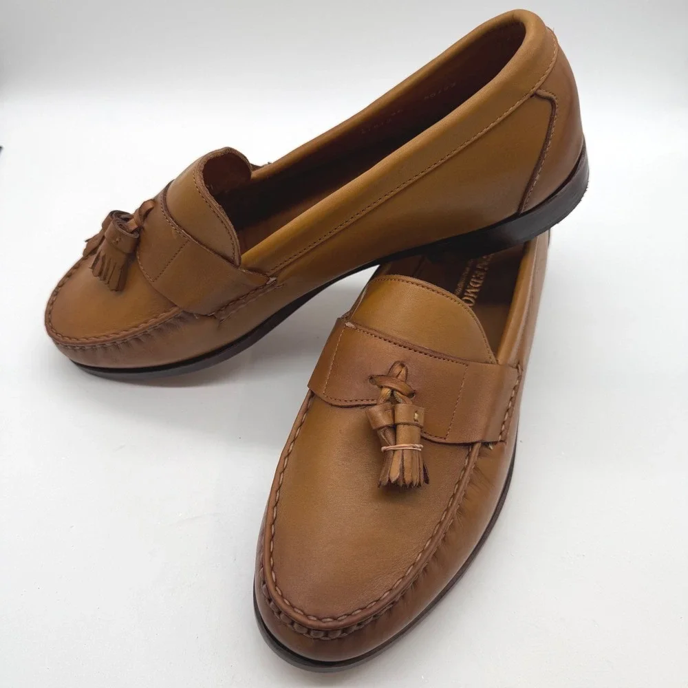 Allen Edmonds Schreier Tan Leather Tassel Loafers Mens 12 B 50192 Dress Shoes